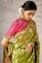 Lime green banarasi silk embroidered wedding saree with blouse 292