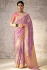Lilac banarasi silk embroidered wedding saree with blouse 295