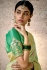 Mint green banarasi silk embroidered wedding saree with blouse 296