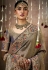 Metallic blue Tissue dola silk embroidered wedding saree with blouse 320