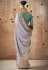 Light Purple Tissue dola silk embroidered wedding saree with blouse 323
