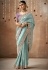 Light blue Tissue dola silk embroidered wedding saree with blouse 326