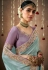Light blue Tissue dola silk embroidered wedding saree with blouse 326