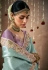 Light blue Tissue dola silk embroidered wedding saree with blouse 326