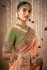 Peach Tissue dola silk embroidered wedding saree with blouse 327