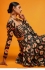 Bollywood Model Satin digital print saree in Black