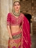 Banarasi silk weaving embroidered Pink wedding lehenga choli 105
