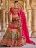 Banarasi silk weaving embroidered Pink wedding lehenga choli 110