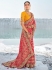 Red Pure georgette zari embroidered wedding saree with double blouse 7601