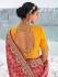 Red Pure georgette zari embroidered wedding saree with double blouse 7601
