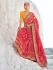 Red Pure georgette zari embroidered wedding saree with double blouse 7601