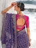 Blue Pure georgette zari embroidered wedding saree with double blouse 7602