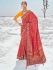 Red Pure georgette zari embroidered wedding saree with double blouse 7604