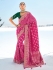 Pink Pure georgette zari embroidered wedding saree with double blouse 7605