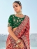 Maroon Pure georgette zari embroidered wedding saree with double blouse 7606