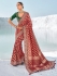 Maroon Pure georgette zari embroidered wedding saree with double blouse 7606