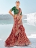 Maroon Pure georgette zari embroidered wedding saree with double blouse 7606