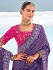 Blue Pure georgette zari embroidered wedding saree with double blouse 7607