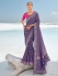 Blue Pure georgette zari embroidered wedding saree with double blouse 7607