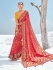 Red Pure georgette zari embroidered wedding saree with double blouse 7609