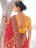 Red Pure georgette zari embroidered wedding saree with double blouse 7609