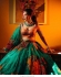 Bollywood Sabyasachi Inspired Yellow Orange floral organza wedding lehenga choli