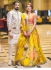 Bollywood Sabyasachi Inspired Yellow Orange floral organza wedding lehenga choli