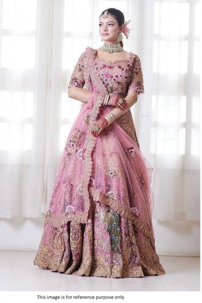 Bollywood Model Rose sequins embroidery georgette lehenga choli