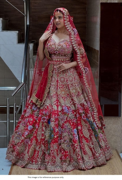 Bollywood Model Red sequins embroidery georgette lehenga choli