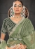 Mint green Organza thread embroidered wedding saree with blouse 84304