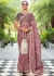 Mauve Pink thread embroidered wedding saree with blouse 84308