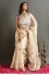 Bollywood Model Cream color Jimmy choo silk designer saree