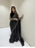 Bollywood Model black velvet embroidered moti work party wear saree