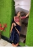 Bollywood Model blue and red velvet sequins embroidered wedding wear saree