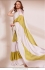 Bollywood Model White and Lime green Satin digital print saree