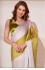 Bollywood Model White and Lime green Satin digital print saree