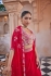 Indian wedding organza crop top cape suit in Red colour 2875