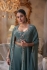 Indian wedding dress georgette silk crop top cape palazzo in bluish grey colour 2467