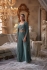 Indian wedding dress georgette silk crop top cape palazzo in bluish grey colour 2467