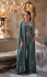 Indian wedding dress georgette silk crop top cape palazzo in bluish grey colour 2467