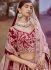 Maroon Silk embroidered bridal lehenga choli with double dupatta