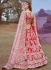 Red Silk embroidered bridal lehenga choli with double dupatta