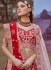 Red Silk embroidered bridal lehenga choli with double dupatta