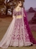 Purple Silk embroidered bridal lehenga choli with double dupatta