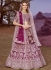 Purple Silk embroidered bridal lehenga choli with double dupatta
