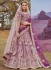 Purple Silk embroidered bridal lehenga choli with double dupatta