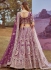 Purple Silk embroidered bridal lehenga choli with double dupatta