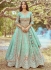 Sea Green Crush Tissue embroidered bridal lehenga choli