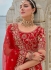 Traditional Bridal Red Silk embroidered lehenga choli AA143