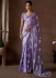 Lavender Satin silk foil work wedding saree with blouse 1012A
